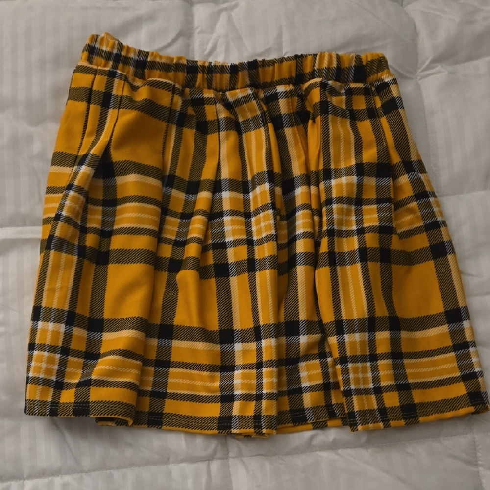 Yellow Plaid Women's Skirt